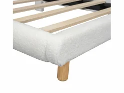 Merax Mueble De Bebé|Cama acolchada de 90 x 200 cm, cuna de peluche, bonito cabecero, somier de láminas, color