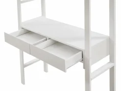 Vente-unique Cama Alta|Cama alta 90 x 190 cm con escritorio y almacenamiento pino y MDF + colchón - KALIZI