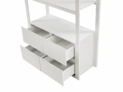 Vente-unique Cama Alta|Cama alta 90 x 190 cm con escritorio y almacenamiento pino y MDF - KALIZI