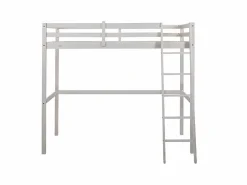 Vente-unique Cama Alta|Cama Infantil|Cama alta 90 x 190 cm de Pino macizo con colchón GEDEON II