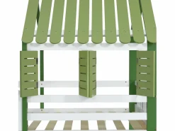 Cama alta, cama infantil cabina 90x200cm con escalera, armario y estantes de almacenamiento, somier de láminas, sin colchón, color blanco y^Hauss Spole Discount