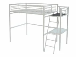Vente-unique Cama Alta|Cama alta CASUALII para 2 personas con escritorio, color , con colchón