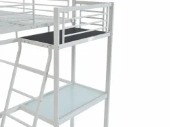 Vente-unique Cama Alta|Cama alta CASUALII para 2 personas con escritorio, color , con colchón