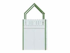 Cama alta con armario y estante, 90 x 200 cm, cama infantil con somier, color Blanco