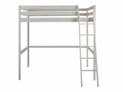 Vente-unique Cama Alta|Cama Infantil|Cama alta con escritorio 140 x 190 cm de Pino macizo con colchón GEDEON II