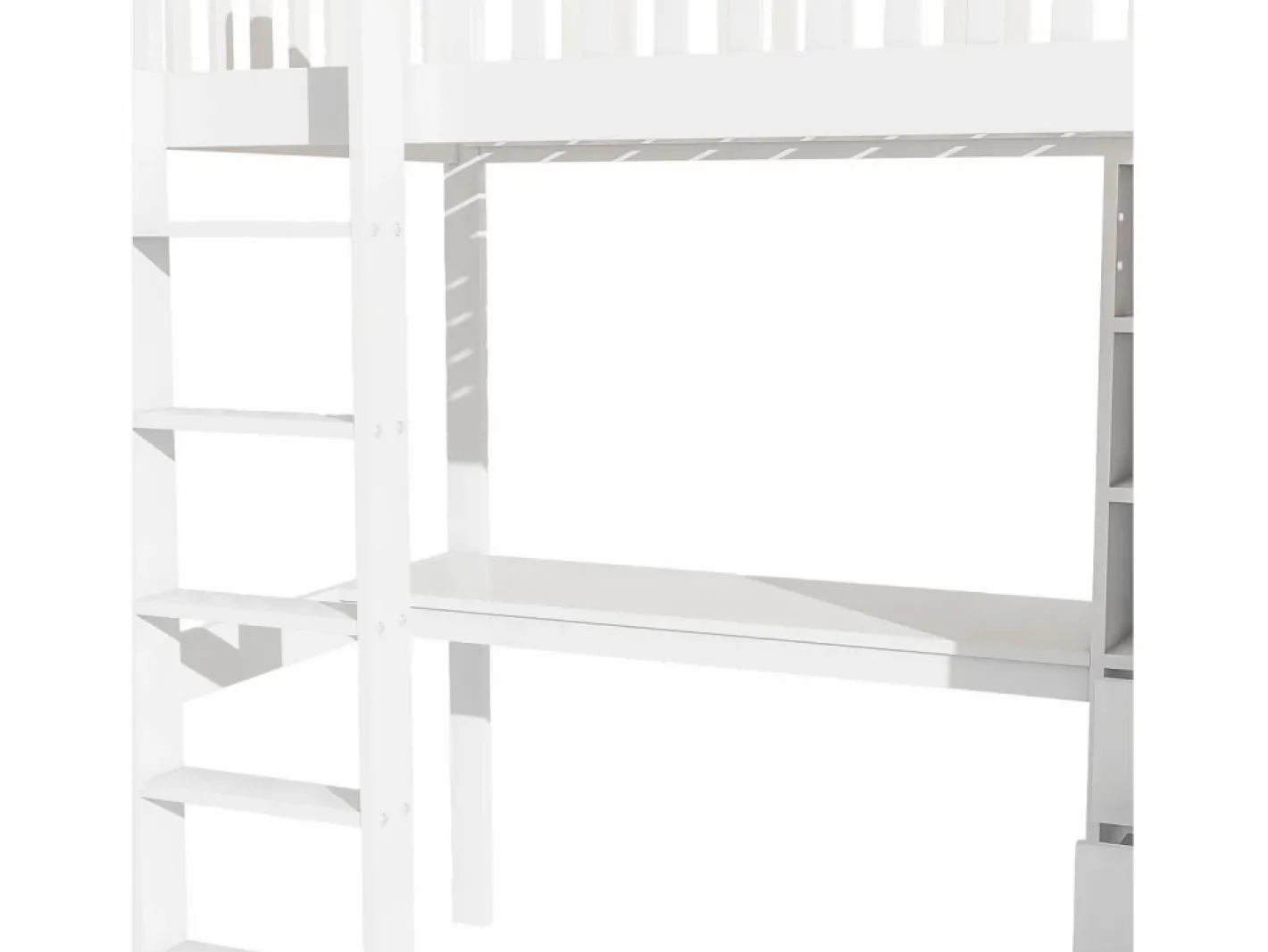 Cama alta de madera de 90x200 cm - con escritorio y armario -^ModernLuxe Best