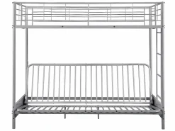 Vente-unique Cama Alta|Cama alta de metal de 90 x 190 cm con banco convertible + futón negro MODULO V