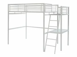 Vente-unique Cama Alta|Cama alta industrial de metal CASUAL II de 140 x 190 cm para 2 personas