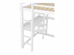 Merax Cama Alta|Cama alta infantil - 140 x 200 cm - con escritorio y estantería - pino -