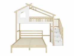 Cama alta infantil 90x200 cm, cama inferior 140x200 cm, + natural^ Online