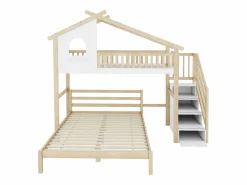 Cama alta infantil 90x200 cm, cama inferior 140x200 cm, + natural^ Online