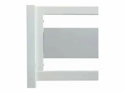 SENHO Cama alta MONTANA con escalera reversible y gran zona de descanso de 140 x 190 cm en metal con acabado epoxi y melamina gris claro Blanco New