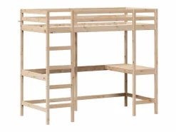 Cama Alta|Cama alta -90x190 cm con escritorio madera maciza de pino ES11726