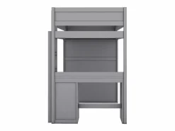 Merax Cama Alta|Cama alta 90x200 cm con escritorio + 2 cajones - Armario con puerta corredera - Madera MDF -