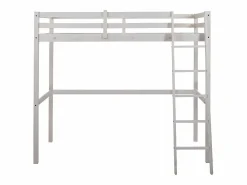 Cama alta 90x190 cm pino macizo color blanqueado GEDEON^Vente-unique Hot