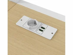 ModernLuxe Cama altillo de metal 140x200cm - con escritorio y compartimentos de almacenamiento - con luz LED y puerto USB - MDF - ​ (colchón no incluido) Blanco Clearance