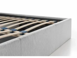 Vente-unique Cama Con Canapé|Cama Con Almacenaje|Cama arcón king size 200 x 200 cm de tejido texturizado - JUSTANI