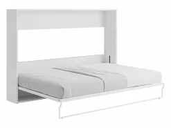 Cama armario abatible horizontal 140 x 200 cm gris y blanco - MALINA II^Vente-unique Hot