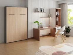 Cama armario abatible vertical 140 x 200 cm natural y antracita - MALINA II^Vente-unique Outlet