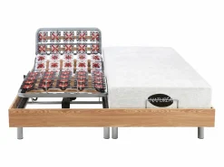 NATUREA Cama articulada eléctrica roble LYSIS III motor OKIN 2x90x200 cm Color natural claro Hot