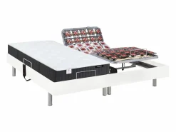 Cama articulada eléctrica somier colchón de muelles 5 zonas 2 x 70 x 190 cm gris MANAM^Ysmée Clearance
