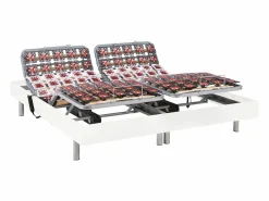 Cama articulada eléctrica somier colchón de muelles 5 zonas 2 x 70 x 190 cm gris MANAM^Ysmée Clearance