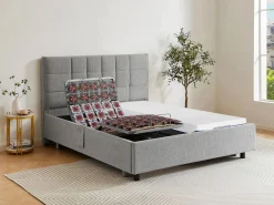Ysmée Cama articulada eléctrica somier colchón memoria de forma 2 x 90 x 200 cm EREGA Gris Outlet