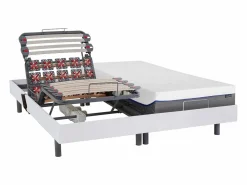 Cama articulada eléctrica somier colchón de muelles 5 zonas 2 x 70 x 190 cm beige ANTALISA^Ysmée New