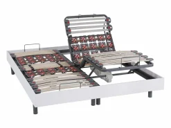 Cama articulada eléctrica somier colchón de muelles 5 zonas 2 x 70 x 190 cm beige ANTALISA^Ysmée New