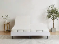 Ysmée Cama articulada eléctrica colchón de espuma con memoria de forma 2 x 80 x 200 cm gris SASORA Blanco Hot