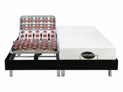 NATUREA Cama articulada eléctrica LYSIS III motor OKIN 2x90x200 cm Negro Hot