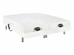 NATUREA Cama articulada eléctrica LYSIS III motor OKIN 2x90x200 cm Blanco Outlet