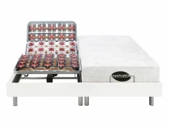 NATUREA Cama articulada eléctrica LYSIS III motor OKIN 2x90x200 cm Blanco Outlet