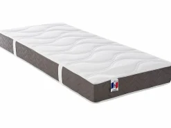 Ysmée Cama articulada eléctrica somier colchón látex 3 zonas 2 x 70 x 190 cm tela JOFAR Beige New
