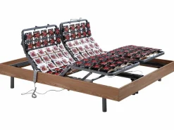 Ysmée Cama articulada eléctrica somier colchón memoria de forma 2 x 70 x 190 cm gris EREGA Color natural claro Best