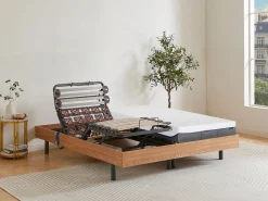 Cama articulada eléctrica somier colchón de muelles 5 zonas 2 x 90 x 200 cm beige ANTALISA^Ysmée Best