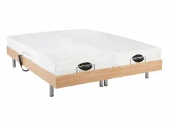 NATUREA Cama articulada eléctrica roble LYSIS III motor OKIN 2x80x200 cm Color natural claro Best