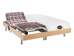 NATUREA Cama articulada eléctrica roble LYSIS III motor OKIN 2x80x200 cm Color natural claro Best