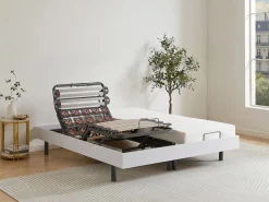 Ysmée Somier Relax|Cama articulada eléctrica somier colchón memoria de forma 2 x 90 x 200 cm gris SASORA