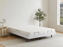 Ysmée Somier Relax|Cama articulada eléctrica somier colchón memoria de forma 2 x 90 x 200 cm gris SASORA