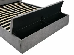 Vente-unique Cama baúl 140 x 190 cm con banco de tela en color - DOUINO Gris