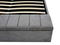 Vente-unique Cama baúl 140 x 190 cm con banco de tela en color - DOUINO Gris