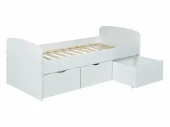 Vente-unique Cama Infantil|Cama 2 cajones 1 arcón mesa de centro colchón 90 x 190 cm LOUANE