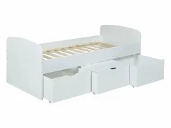 Vente-unique Cama Infantil|Cama 2 cajones 1 arcón mesa de centro colchón 90 x 190 cm LOUANE