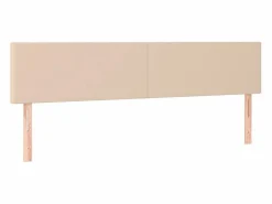 Clicnbuy Cama box spring colchón LED cuero sintético capuchino 160x200cm Marru00f3n Hot