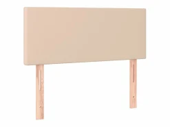 Clicnbuy Somier Tapizado|Cama box spring colchón LED cuero sintético capuchino 120x190cm