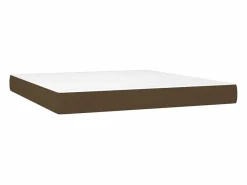 Cama box spring colchón luces LED tela marrón oscuro 160x200cm^Clicnbuy Sale