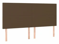 Cama box spring colchón luces LED tela marrón oscuro 160x200cm^Clicnbuy Sale