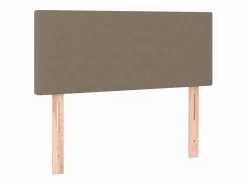 Clicnbuy Cama box spring colchón y luces LED tela gris taupe 90x190 cm Topo Hot