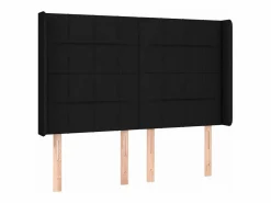 Clicnbuy Somier - 140X190Cm|Cama box spring colchón y luces LED tela negro 140x190 cm